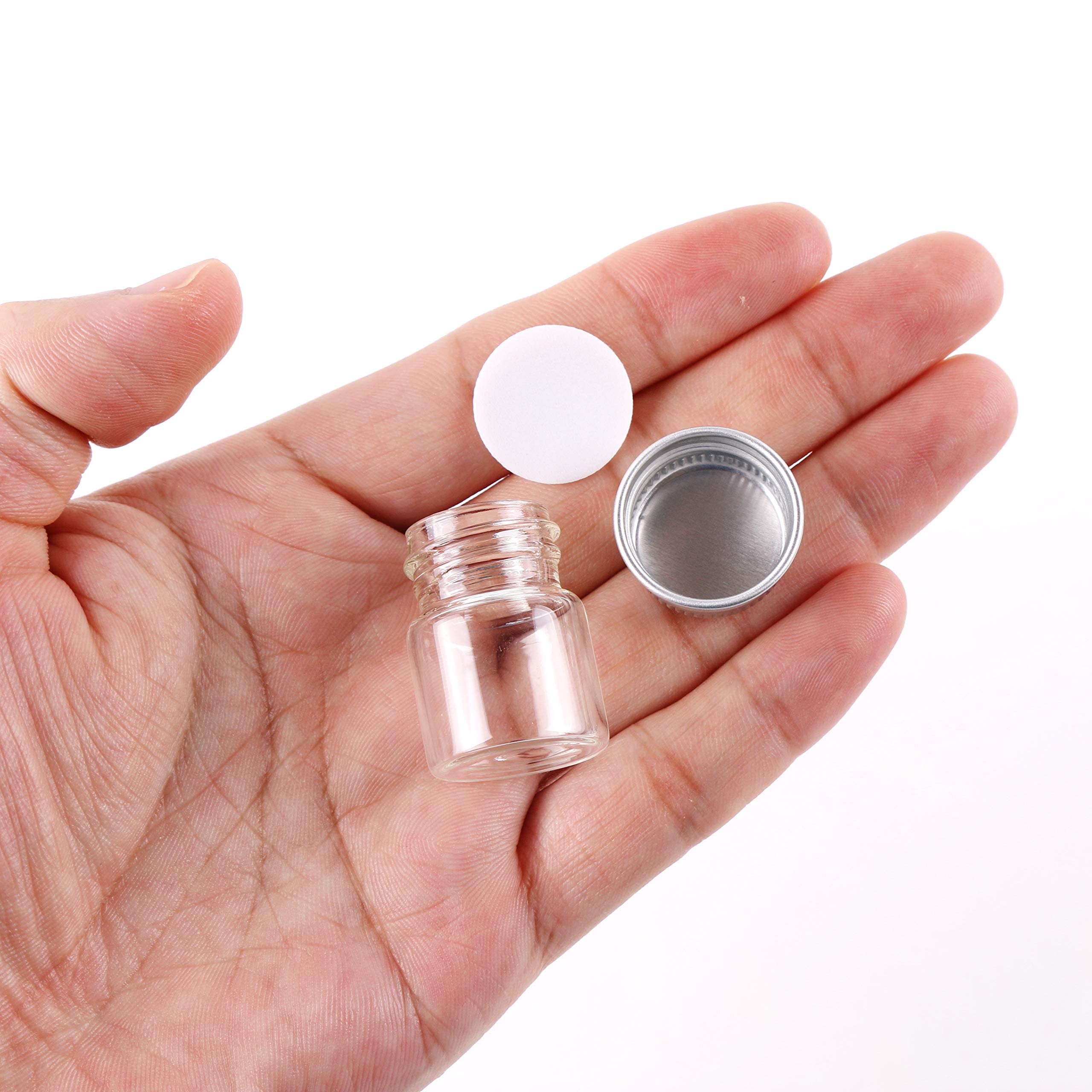 Amazon.com: MaxMau 100 Sets Small Glass Bottles with Aluminum Cap